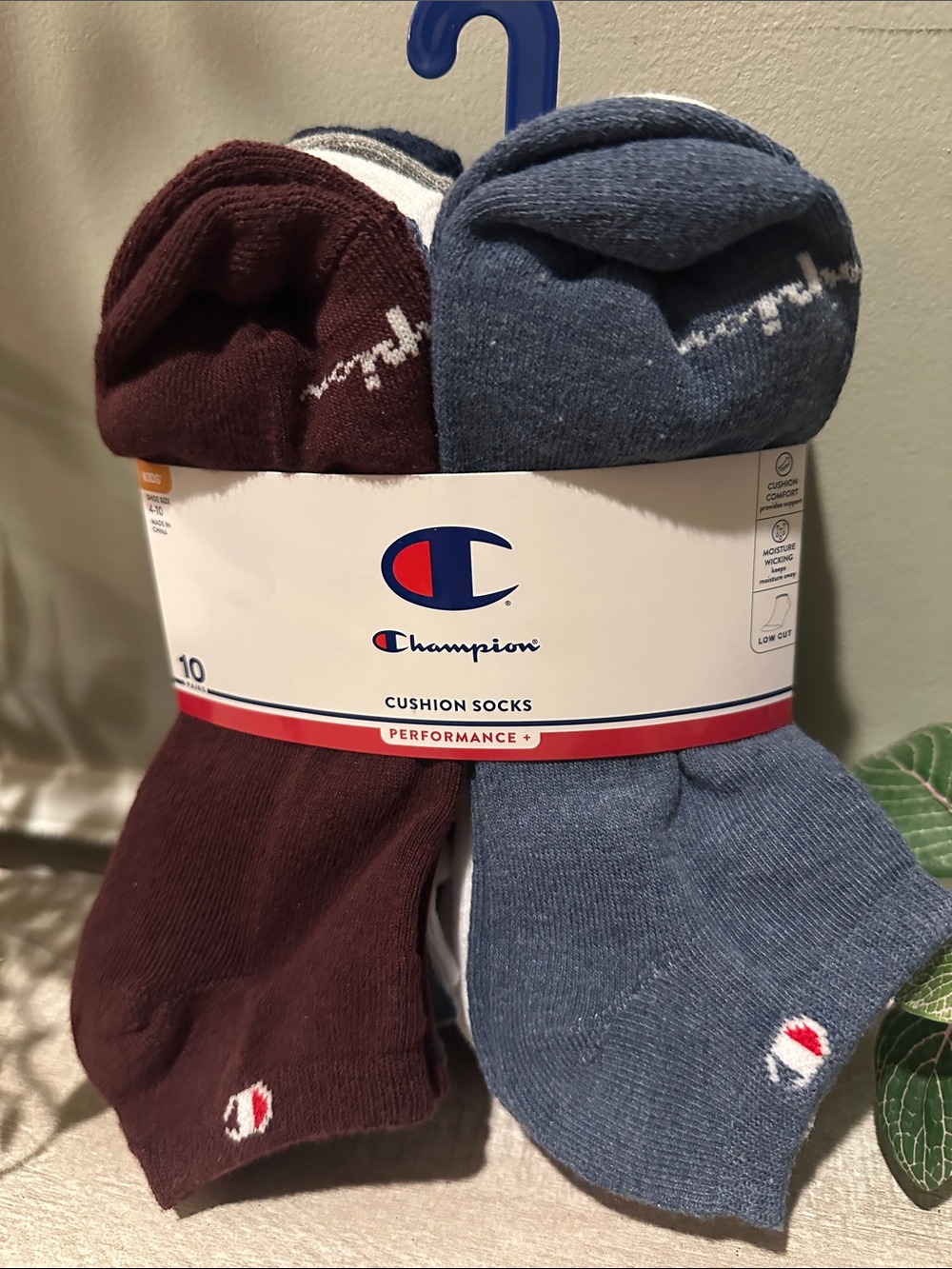 Champion Low-Cut Cushion Socks - Maroon & Denim Blue Set